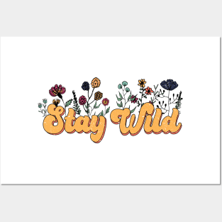 Stay Wild Retro Hippie 80s Design Posters and Art